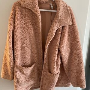 X Supply blush pink sherpa coat